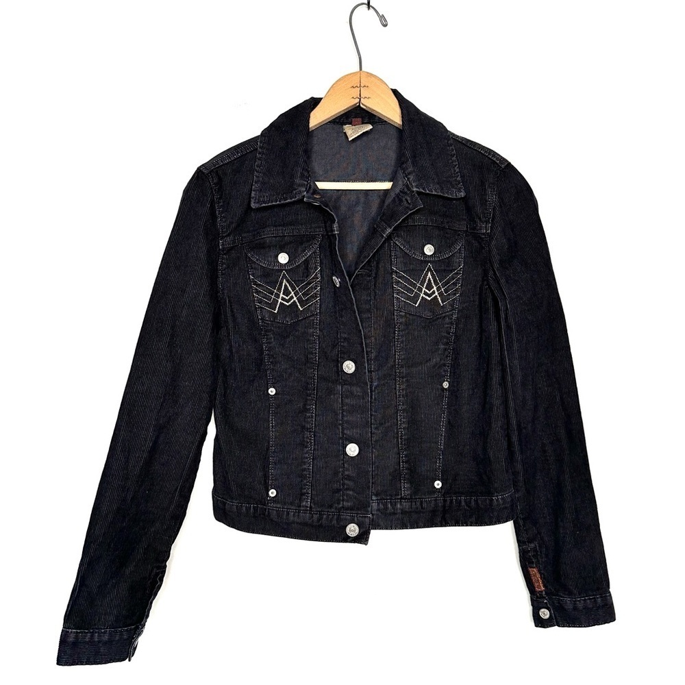 7 For All Mankind | Black Corduroy Button Down Jacket Size Medium
